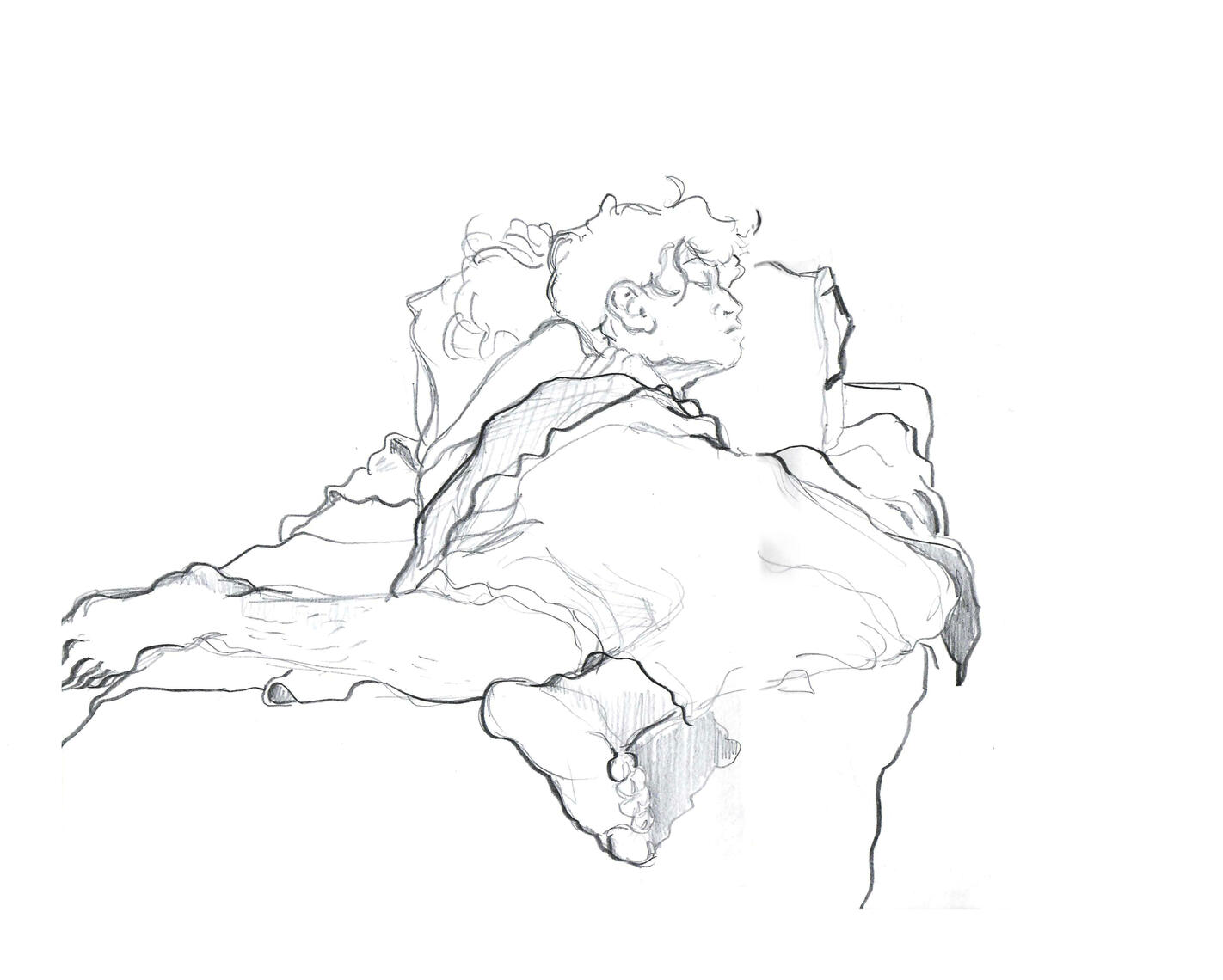 15 min, Clothed Figure – Graphite; 11" x 10" (2023)