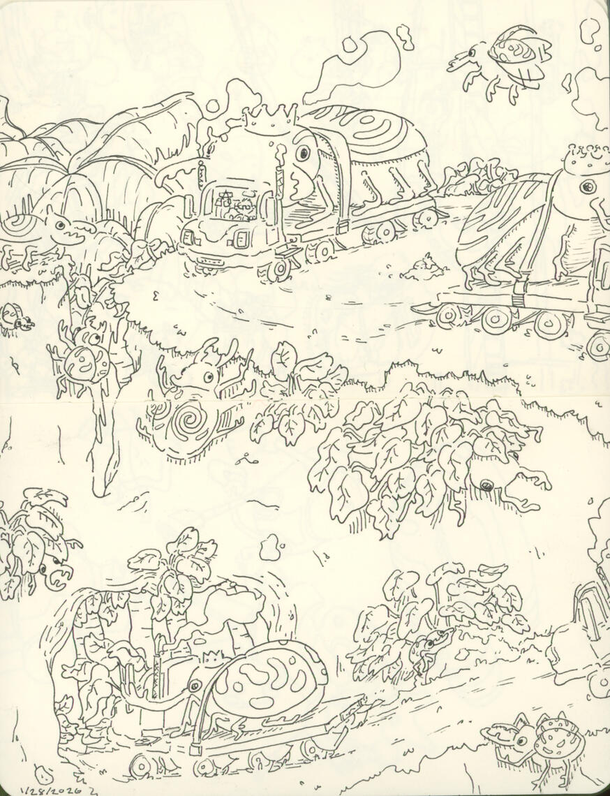 Sketchbook Spread – 0.3 Black Muji Pen