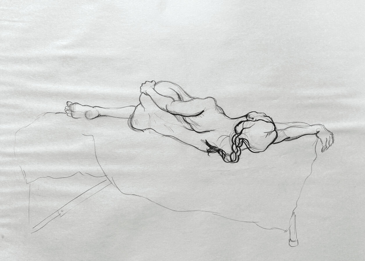 15 min, Figure – Charcoal Pencil, Newsprint; 18" x 24" (2023)