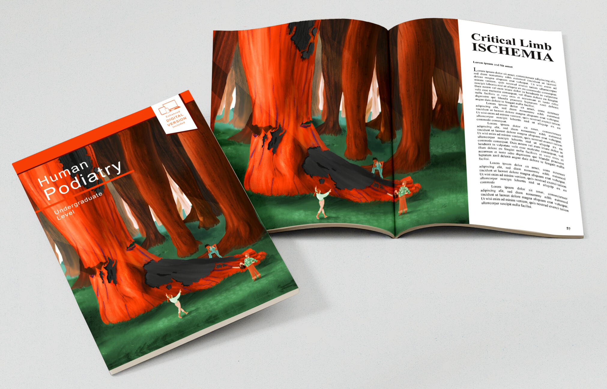 Tree Forest Editorial, Book Cover – Procreate, Adobe Illustrator